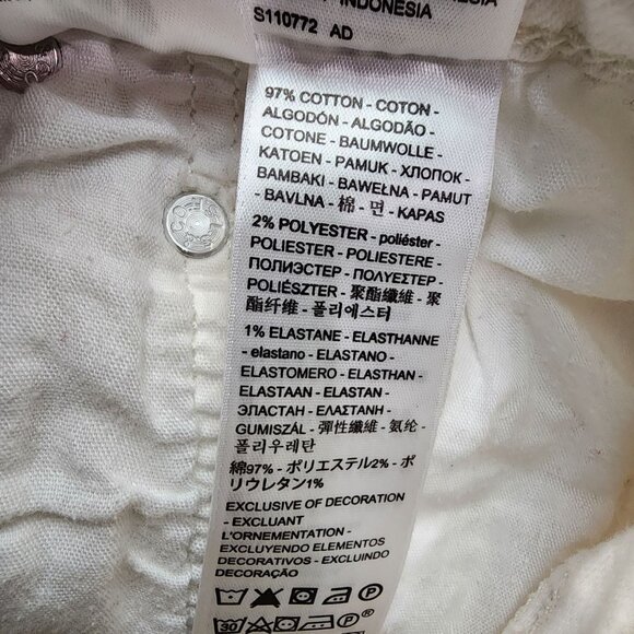 Levis Shorts Womens 32 501 White Stretch High Rise Button Fly Denim Jean *GUC* - Picture 14 of 16